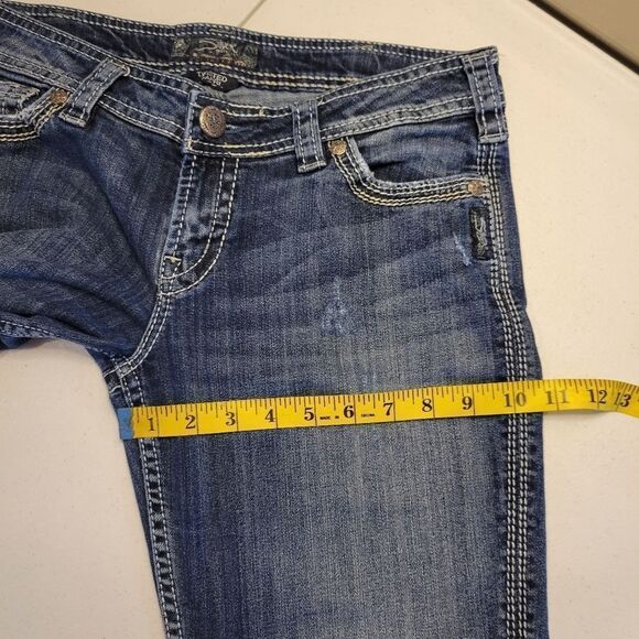 Silver Jeans Twisted Capri Stretch Denim Women's Size 30 Waist - Picture 11 of 13